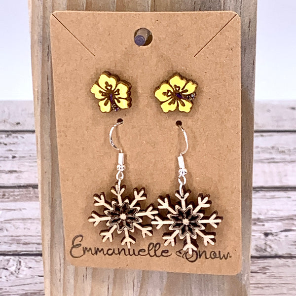 free-shipping yelow hawaian flower stud handmade high quality definition cute gift present Emmanuelle Snow like Jillian Dodd 